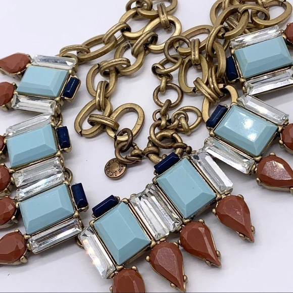 J. Crew Blue & Brown Jeweled Necklace - Picture 2 of 3